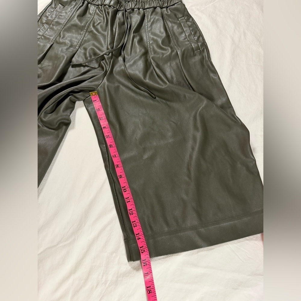 Phillip Lim Vegan Leather Culottes in Dark Olive Size 6 - Picture 11 of 12